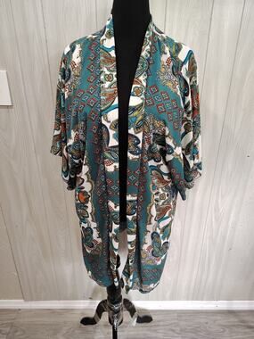 Women's Vintage Stitch Wurks Shawl Plus Size 1X Hippie Retro Classic 90s Y2K